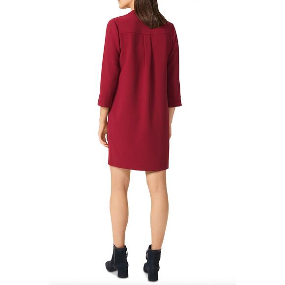 Hobbs London Katelena Mini Shift Tunic Crimson Red Dress Womens Size 8 - Picture 2 of 16